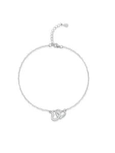 Sterling Silver Dual Heart Chain Bracelet Sterling Silver Dual Heart Chain Bracelet
