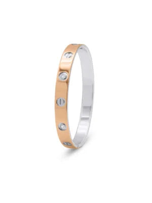 Sterling Silver Cartier Gents Kada White Stone Bracelet