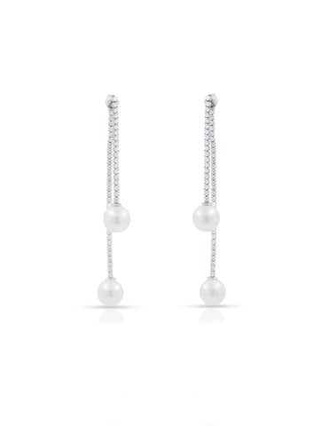 Hanging Earrings Adorned with pearl drop