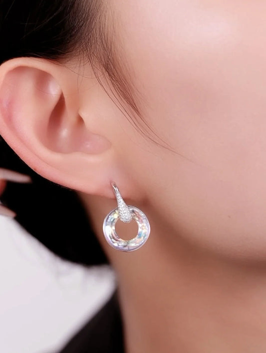 Zircon Top and White Round Crystal Hanging