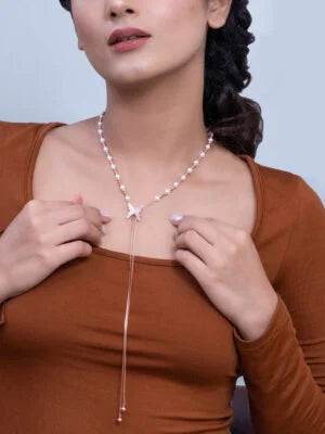 Adjustable Rosegold Chain with Butterfly Pendant