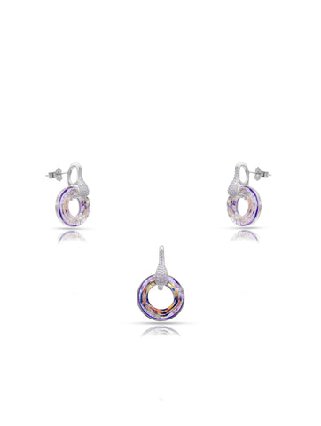 Zircon Top and White Round Crystal Hanging
