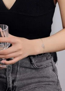Sterling Silver Dual Heart Chain Bracelet