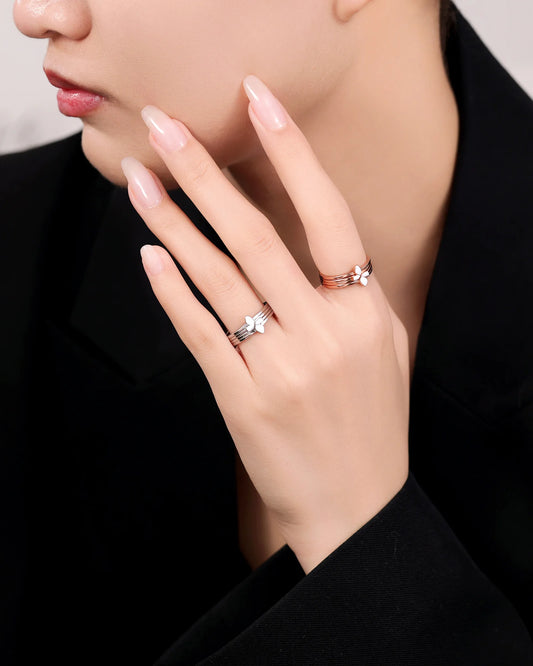 Enamel Flower Detachable Ring