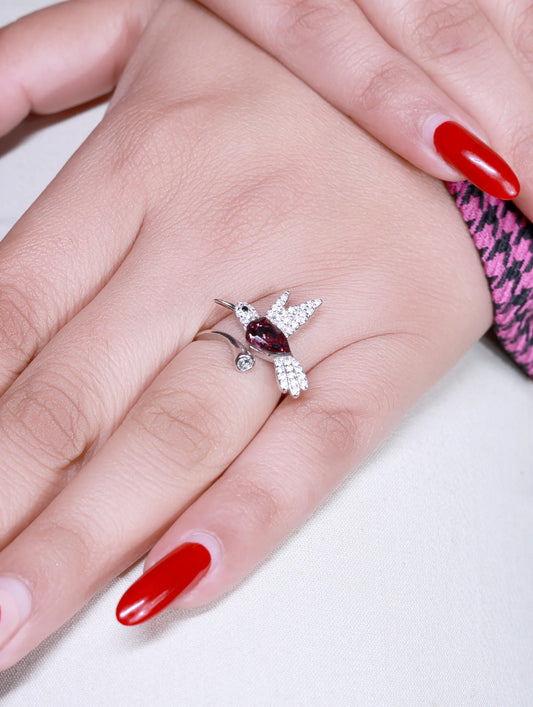 Silver Adjustable Bird Ring